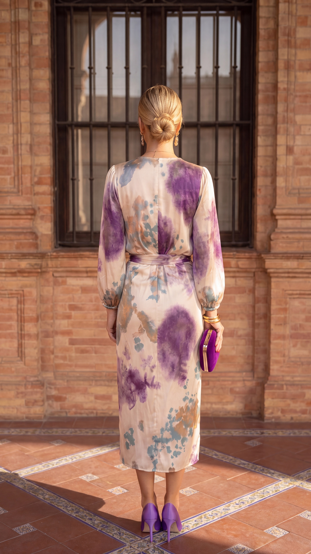 Vestido Midi Cruzado Estampado Acuarela