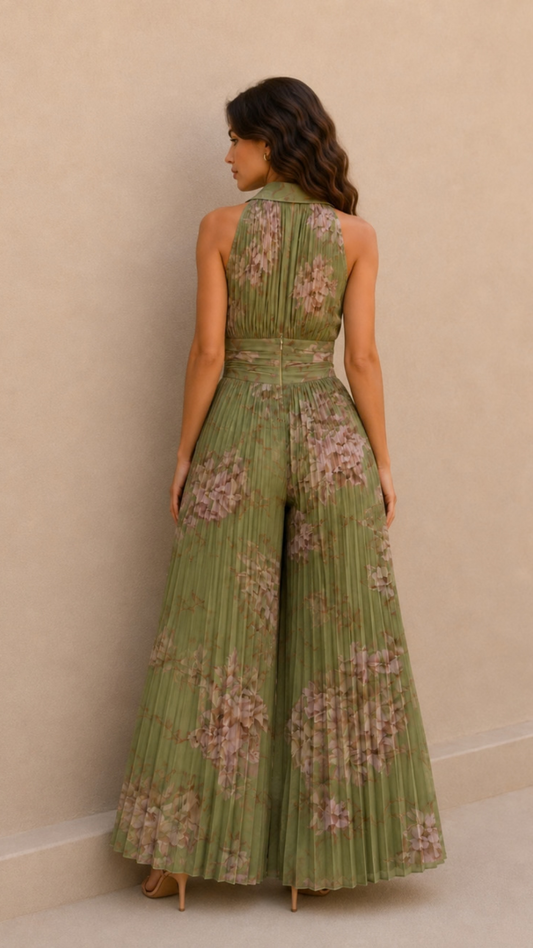 Mono Palazzo Floral Cintura Alta