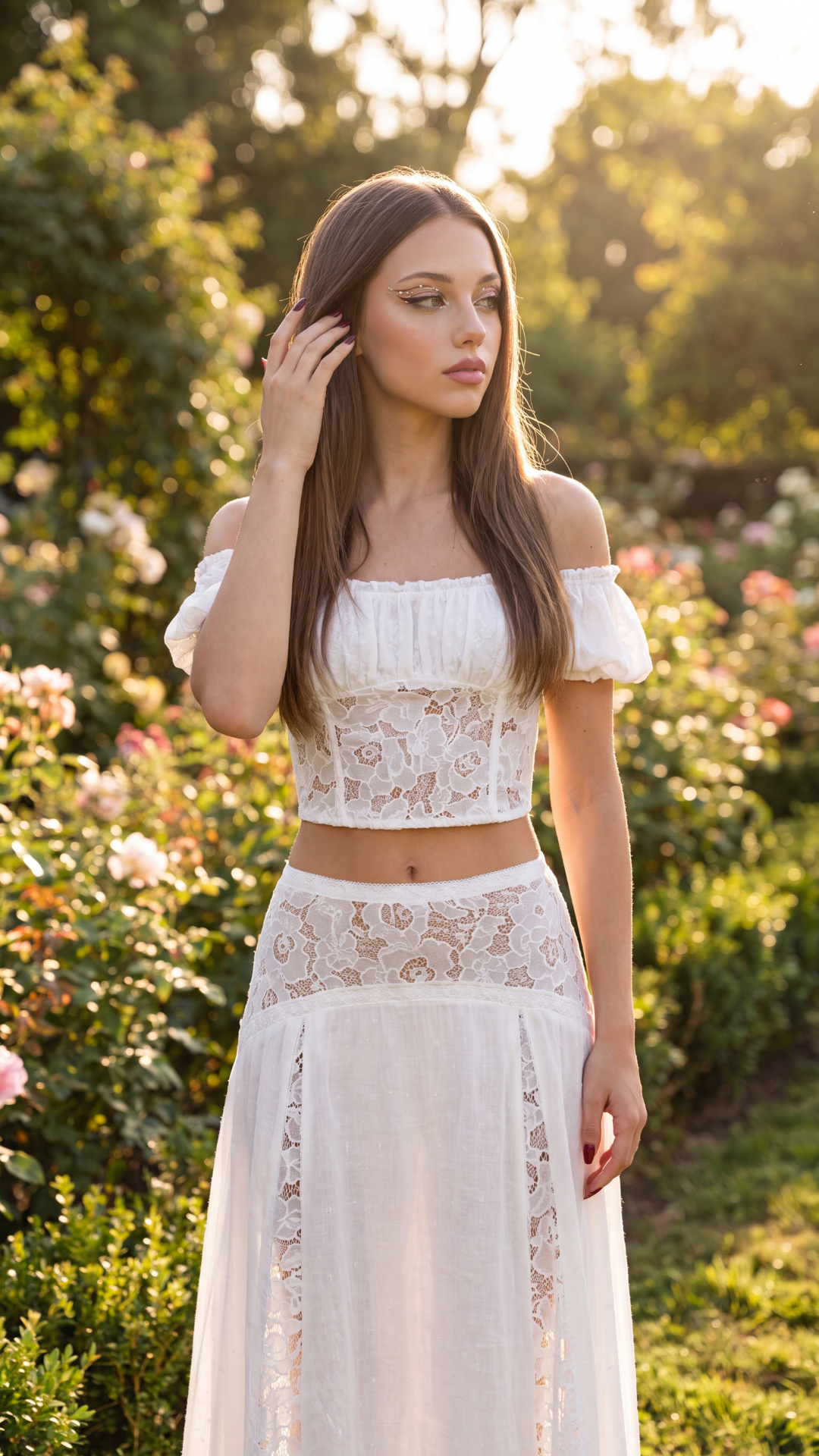 Conjunto Corset Bardot De Encaje