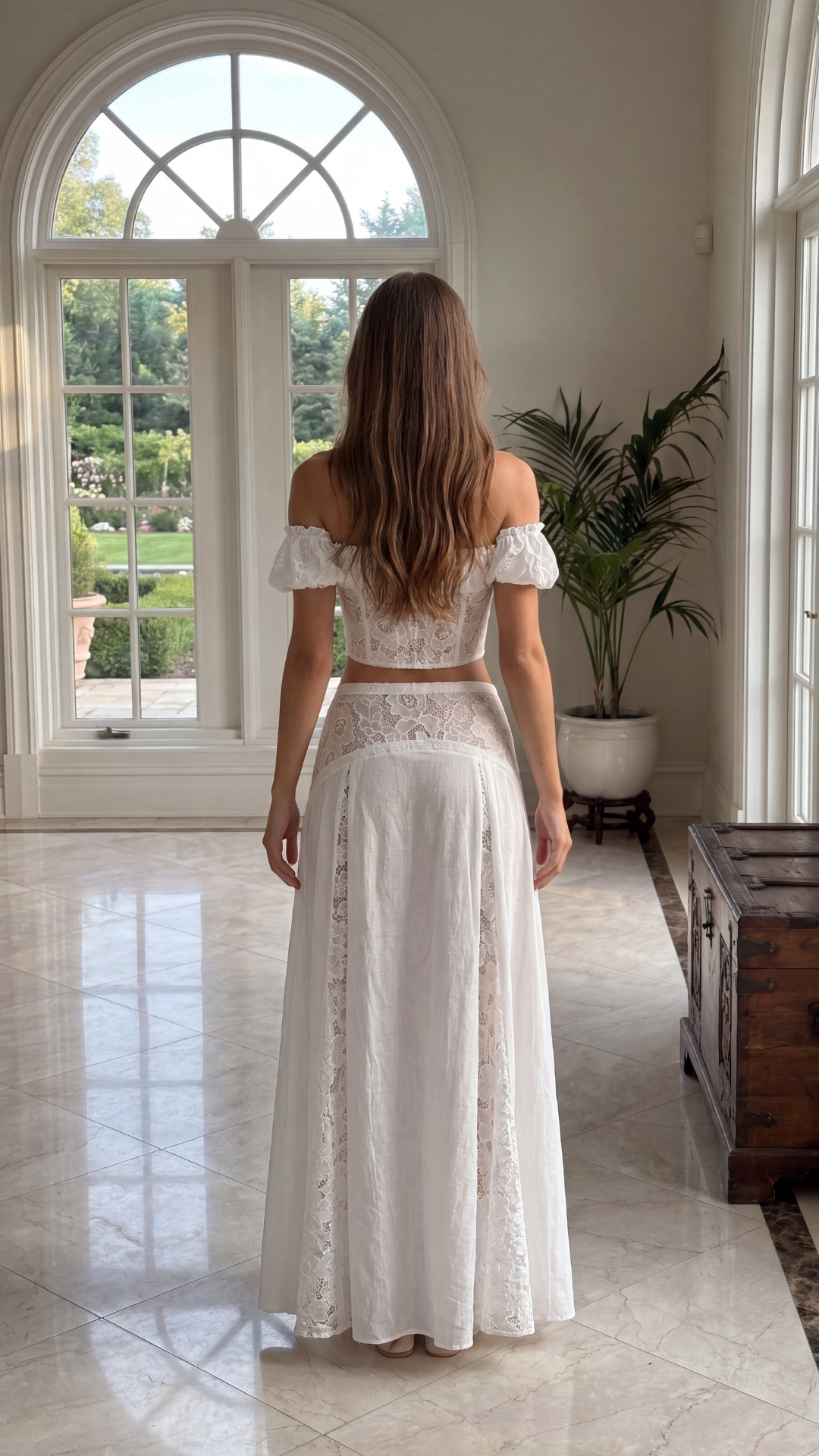 Conjunto Corset Bardot De Encaje