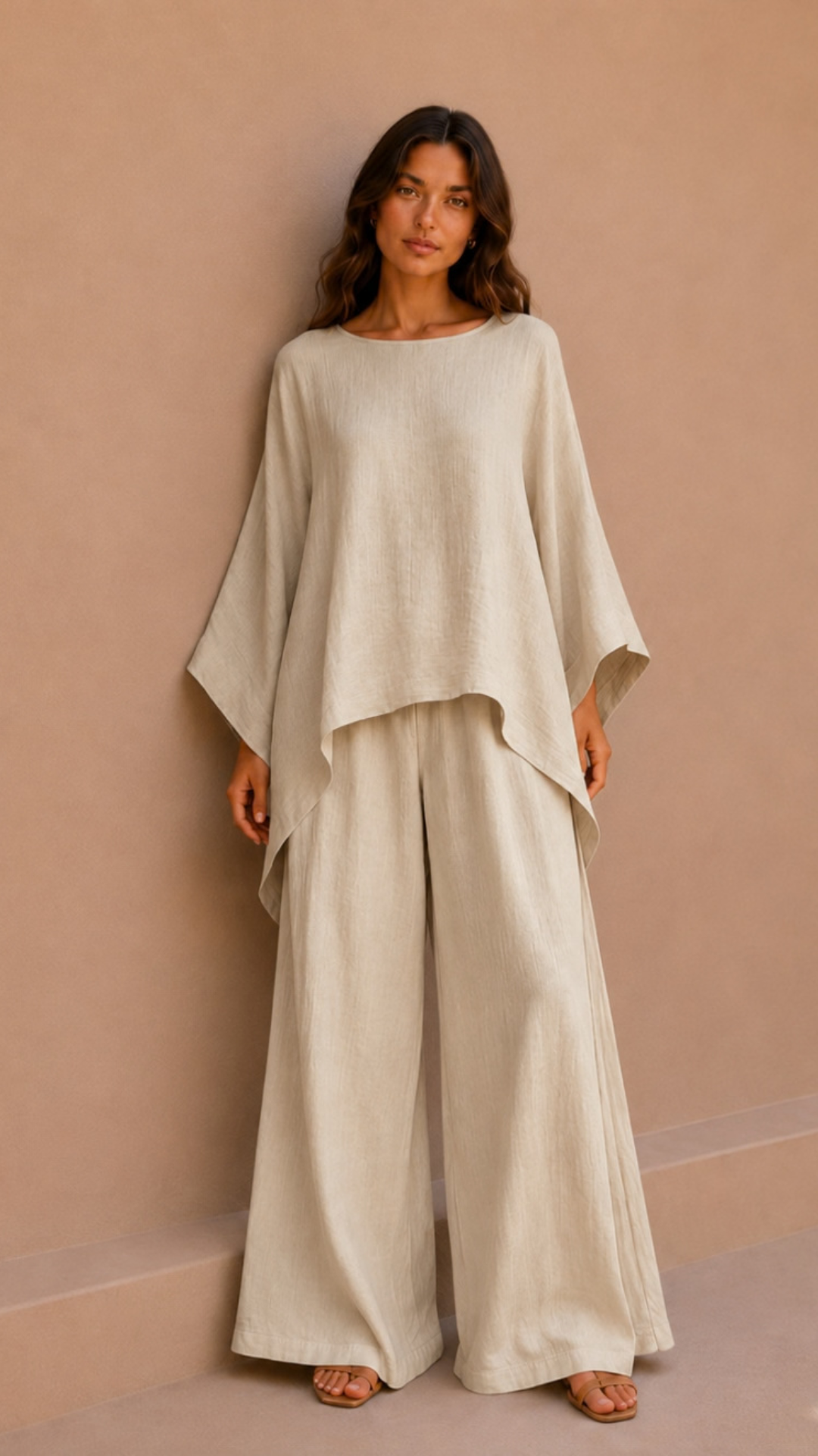 Conjunto Blusa Capa Pantalón Palazzo