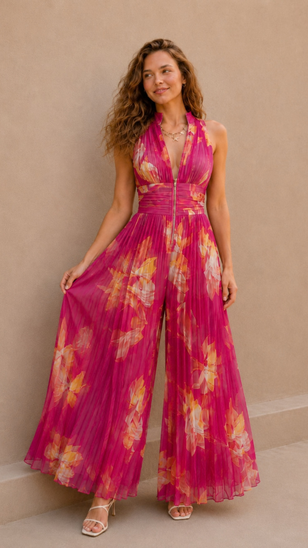 Mono Palazzo Floral Escote V