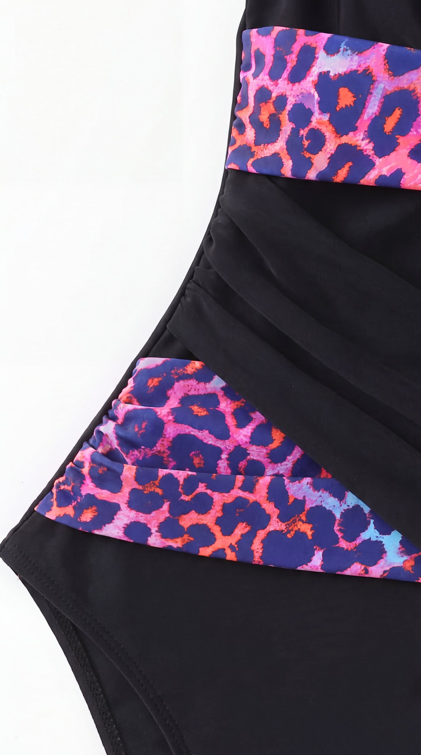 Bañador Drapeado con Panel Animal Print
