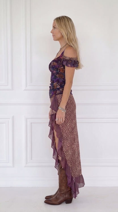 Vestido Asimétrico Floral y Animal Print